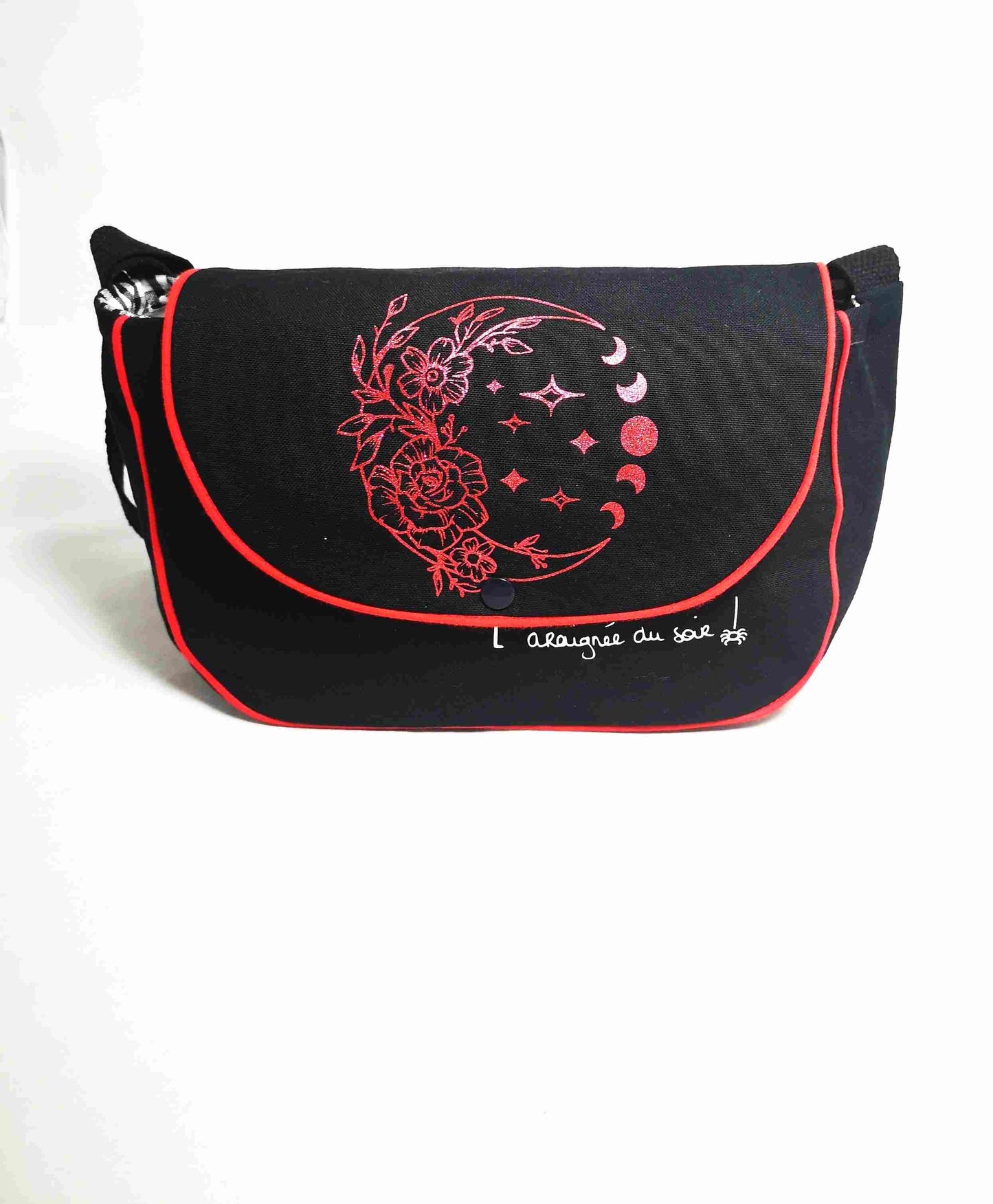 Besace croissant de lune rouge