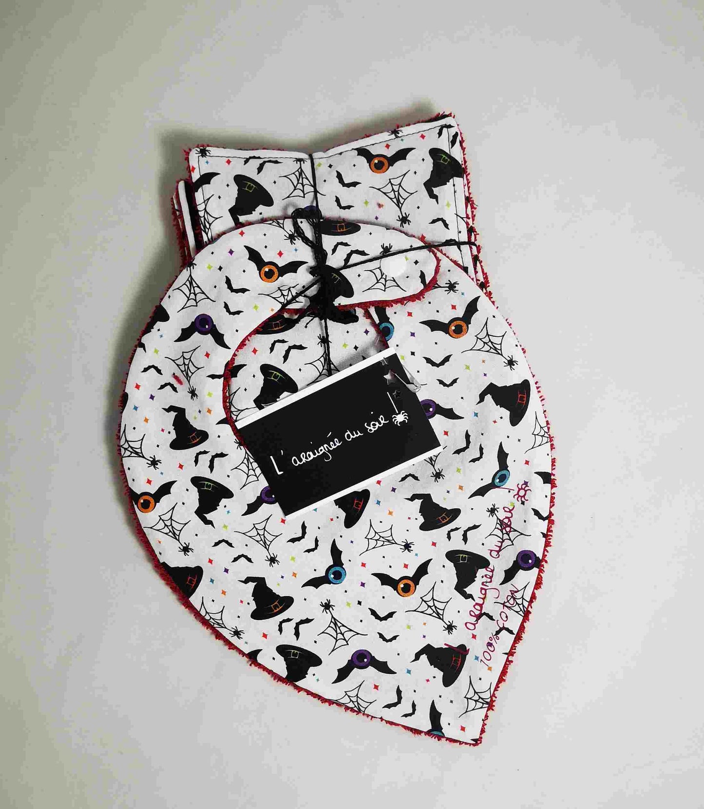 Duo Bavoir et Lingettes Lavables motifs d'halloween