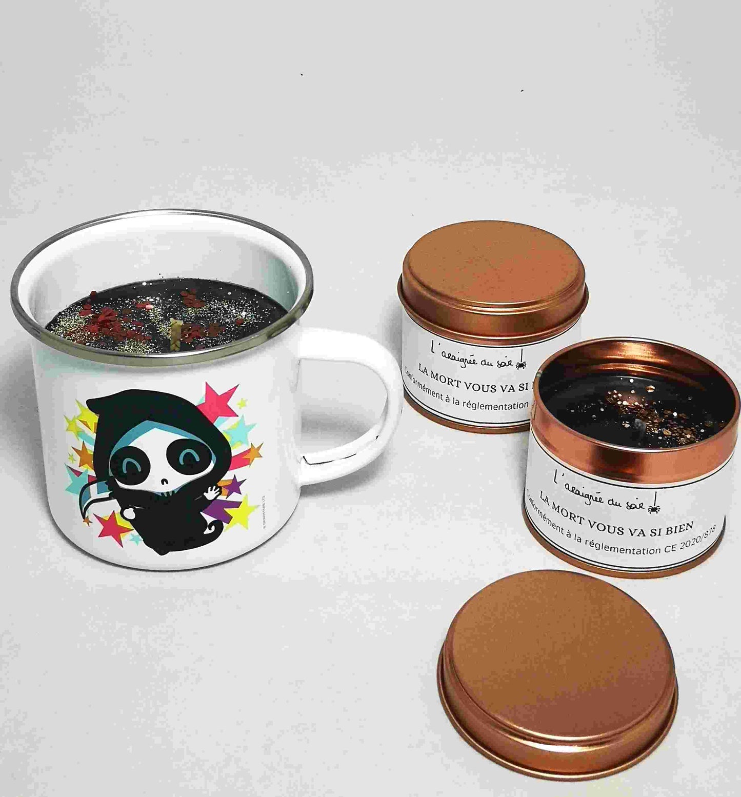 Bougie pot métal - La Mort vous va si bien
