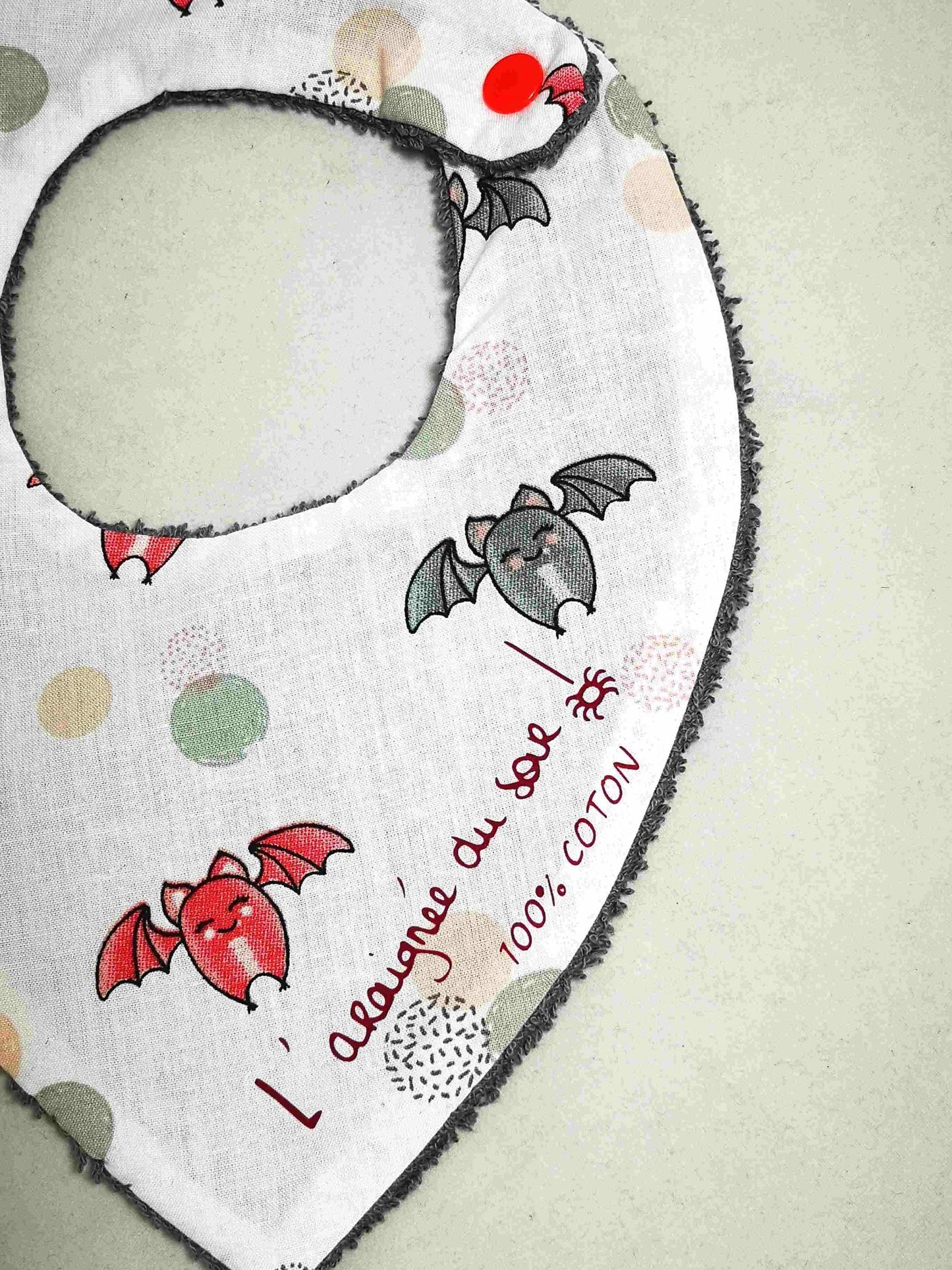 Bavoir Bébé Mystique en Coton - Motifs Chauves-souris