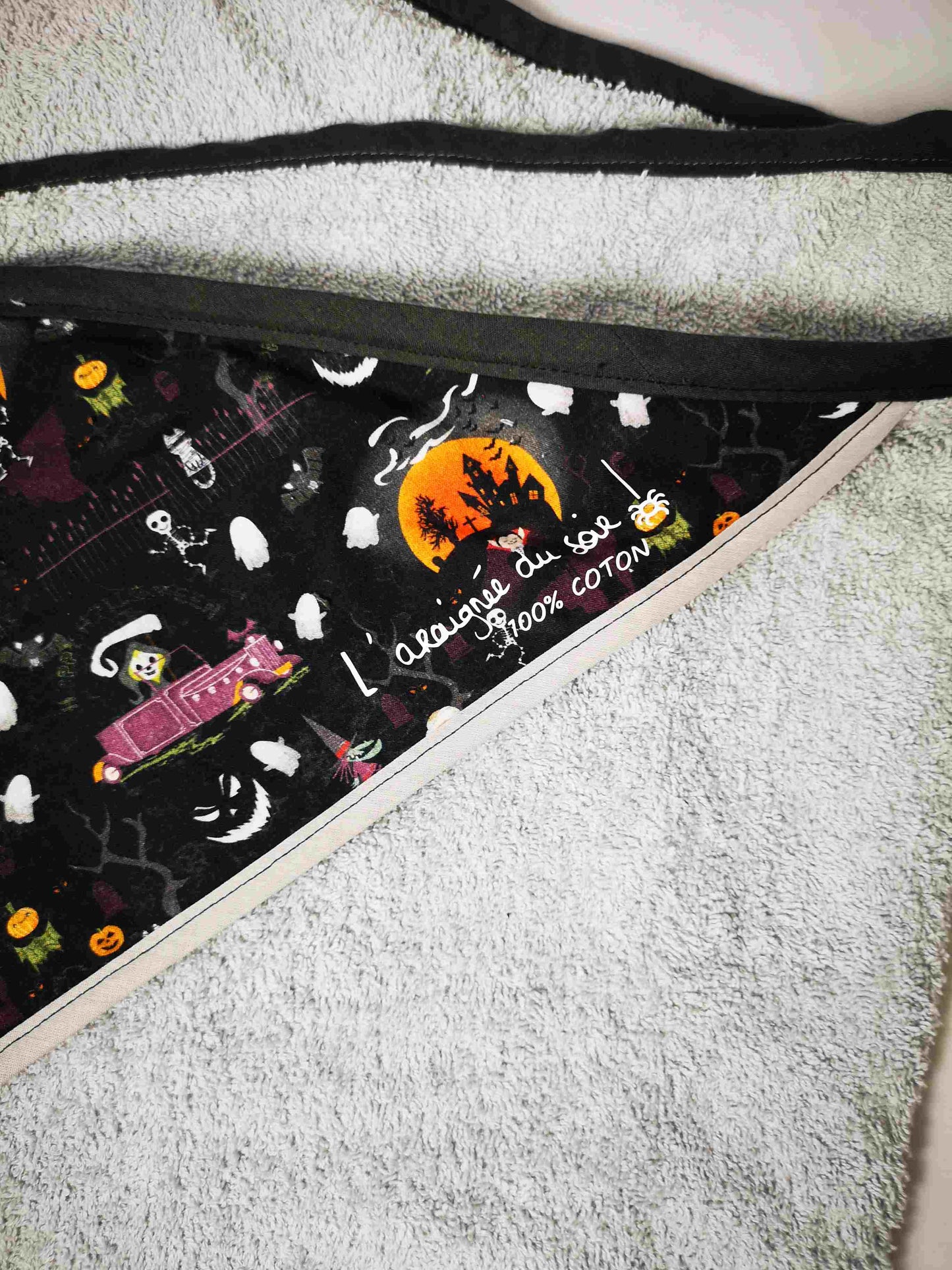 Cape de Bain Bébé soir d' Halloween - Confort en Coton et Motifs Festifs