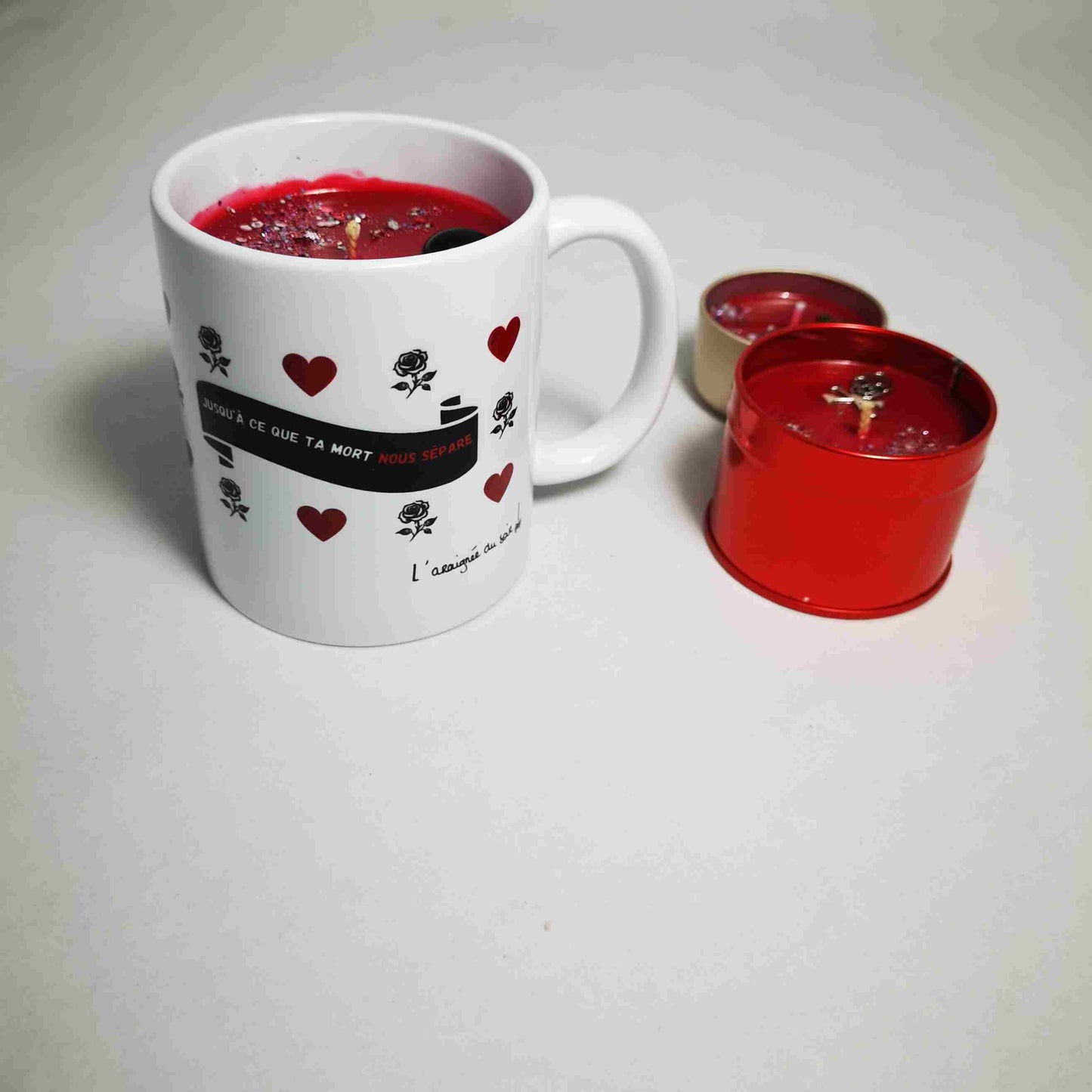 Bougie tasse Jusqu'à ce que Ta mort nous sépare