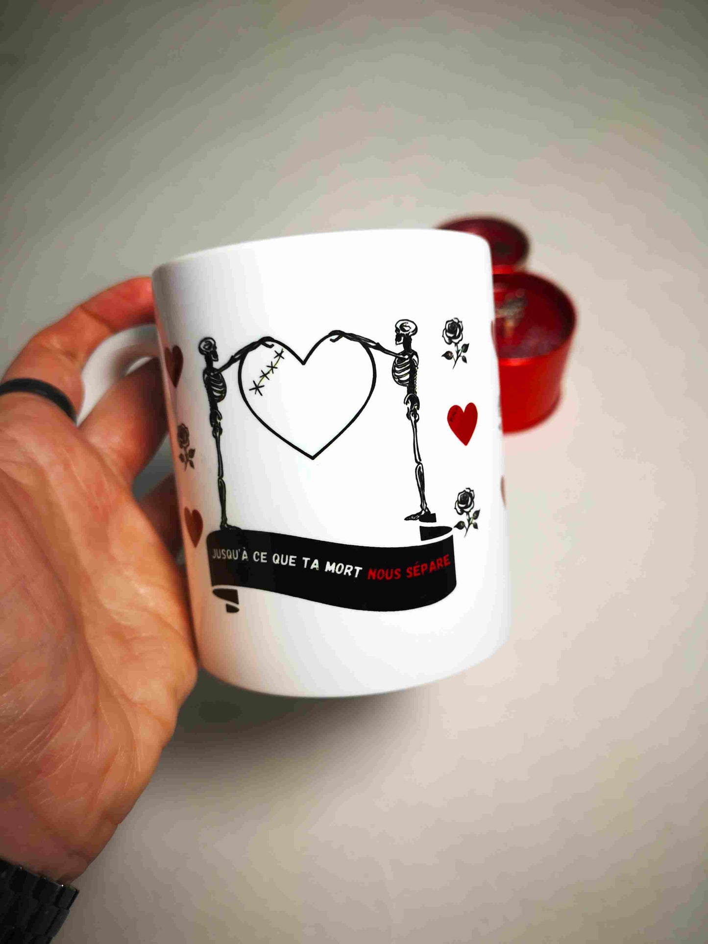 Bougie tasse Jusqu'à ce que Ta mort nous sépare
