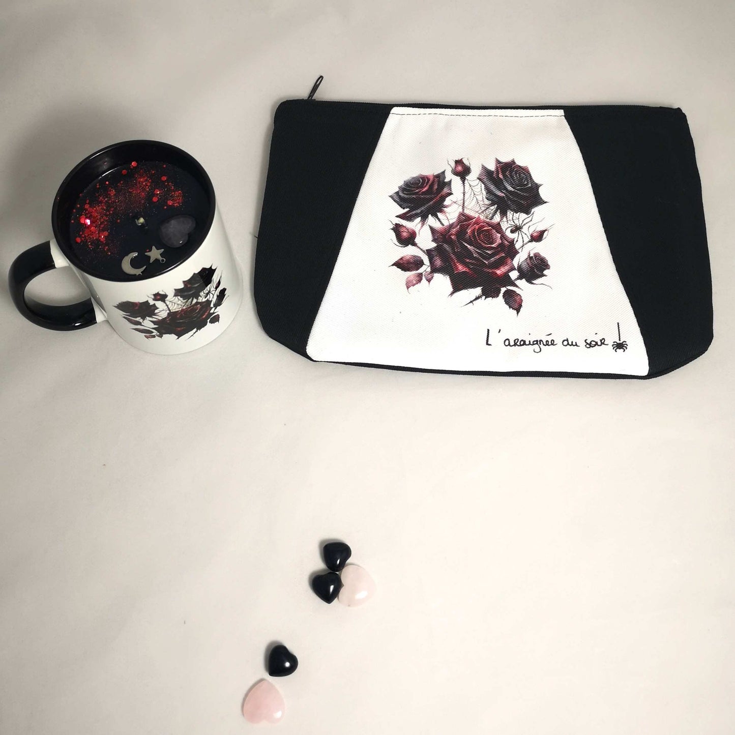 Ensemble Romantique Saint-Valentin : Trousse et Bougie Roses enchantées