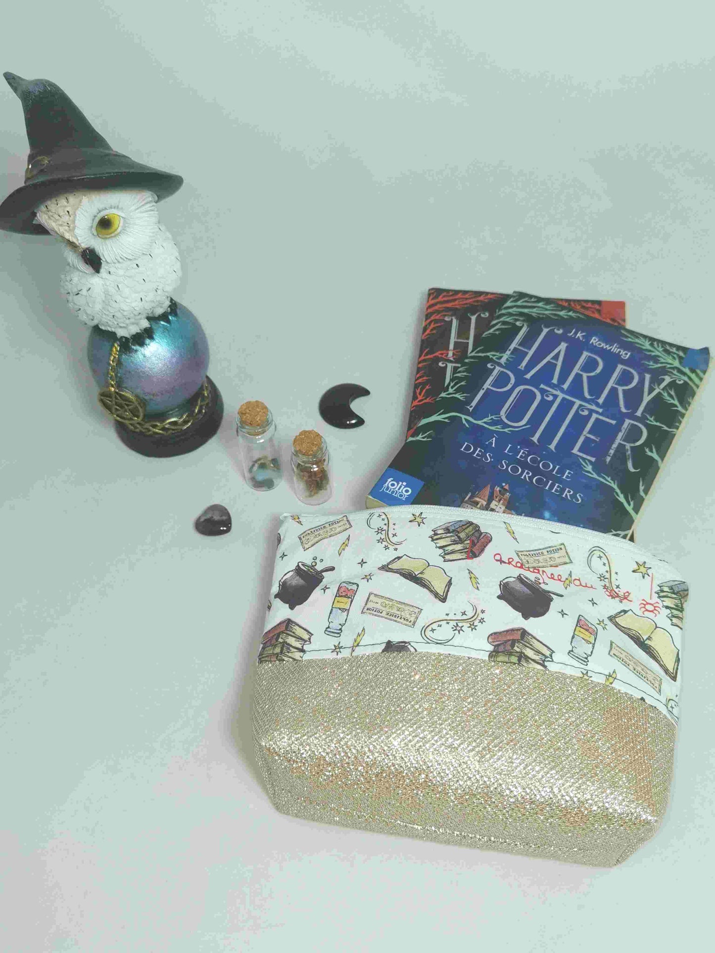 Trousse Zippée "Brillant sorcier" en Simili et Coton