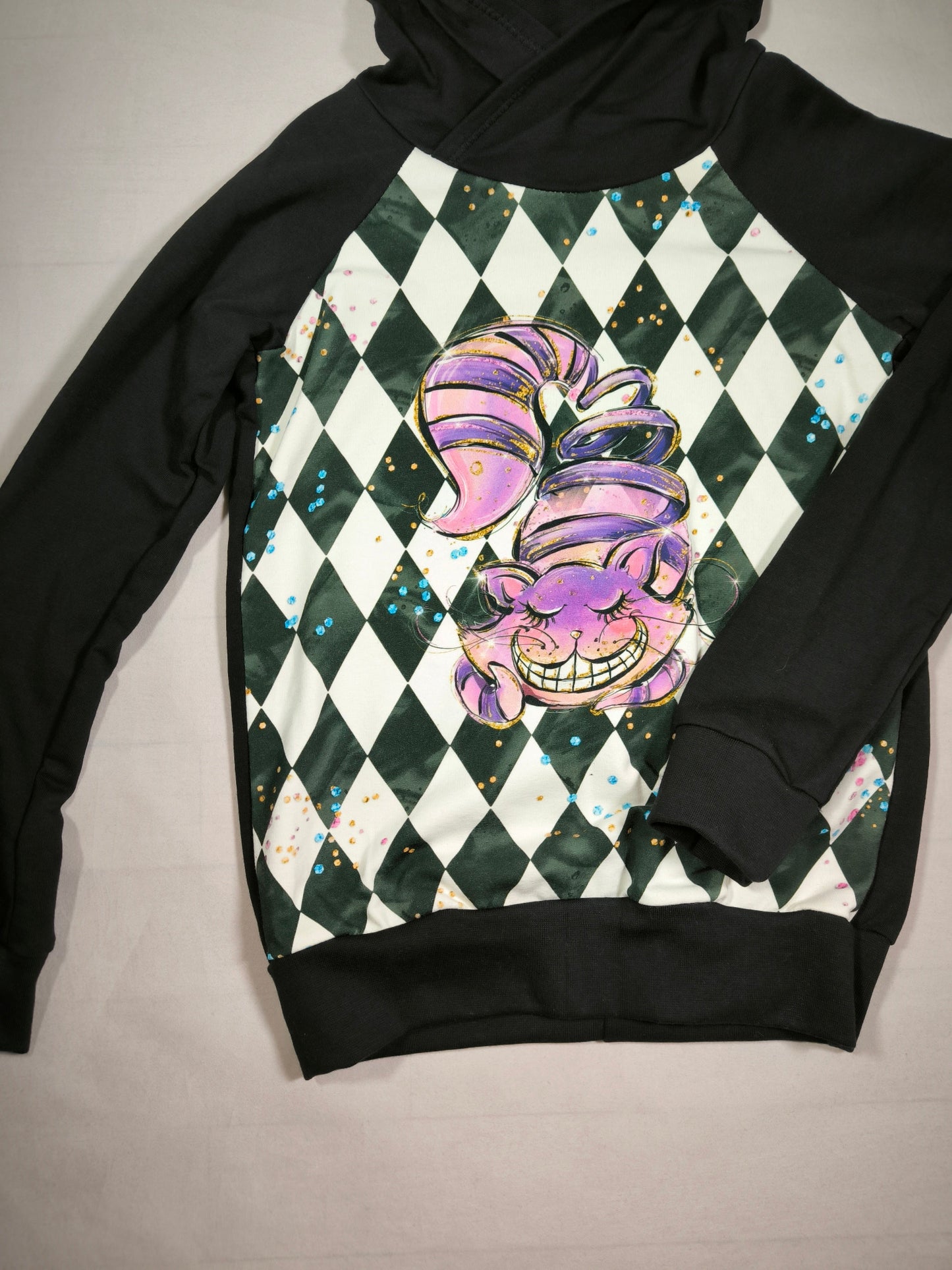 Sweat a capuche Chat du Cheschire T.6ans/116 cm