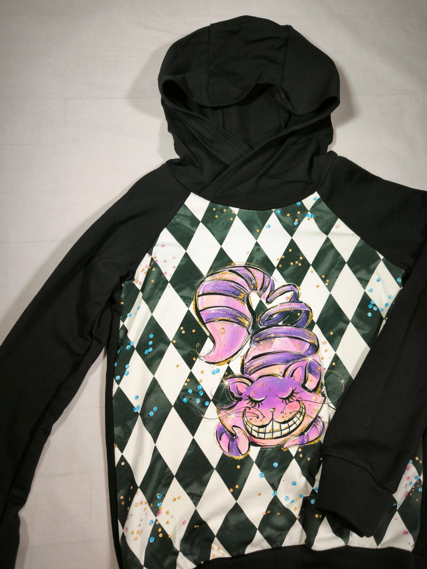 Sweat a capuche Chat du Cheschire T.6ans/116 cm