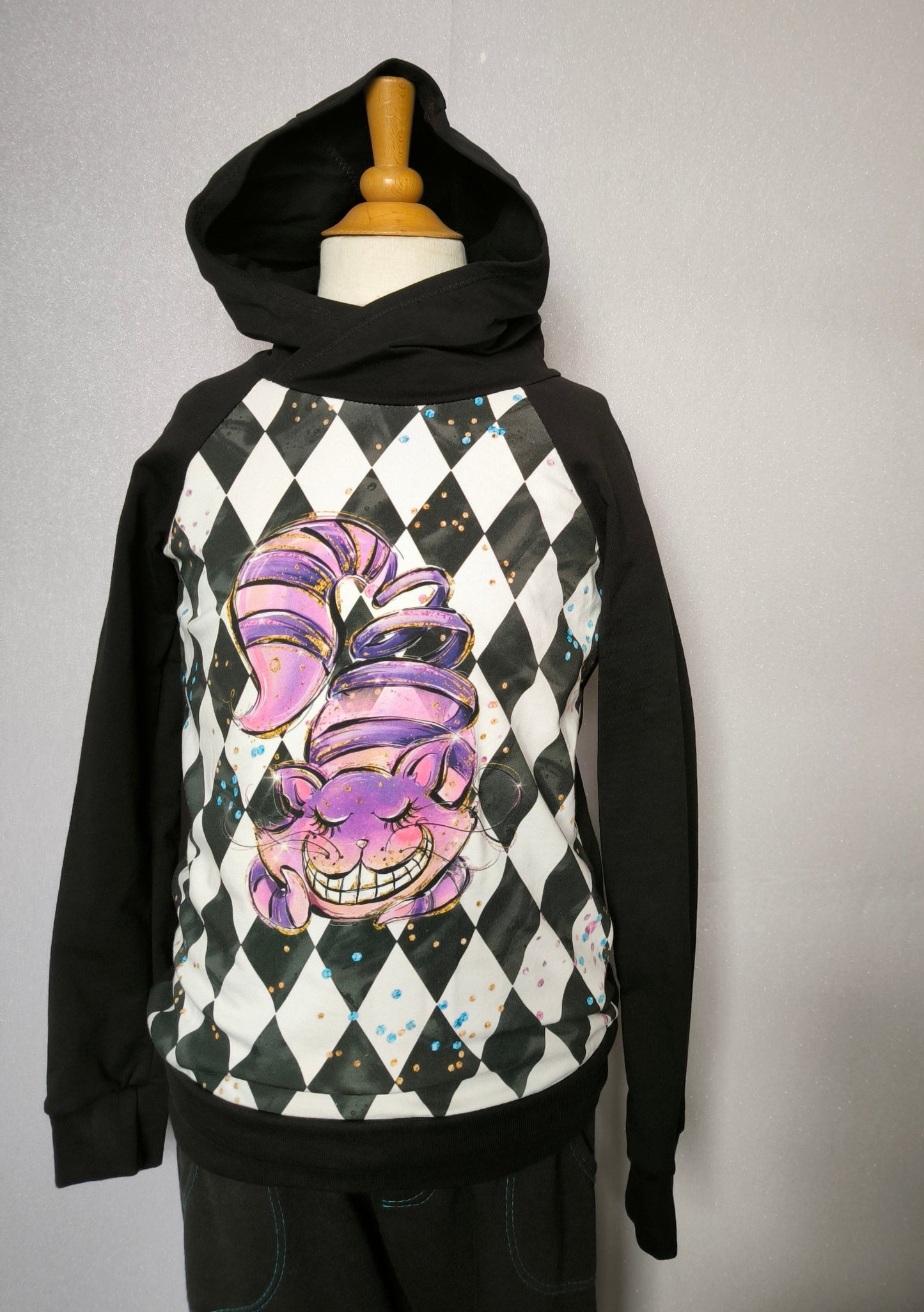 Sweat a capuche Chat du Cheschire T.6ans/116 cm