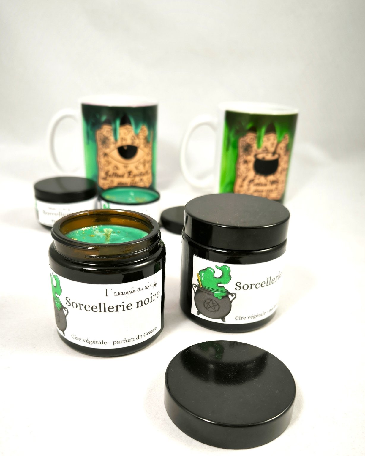 Bougie pot en verre - Sorcellerie Noire