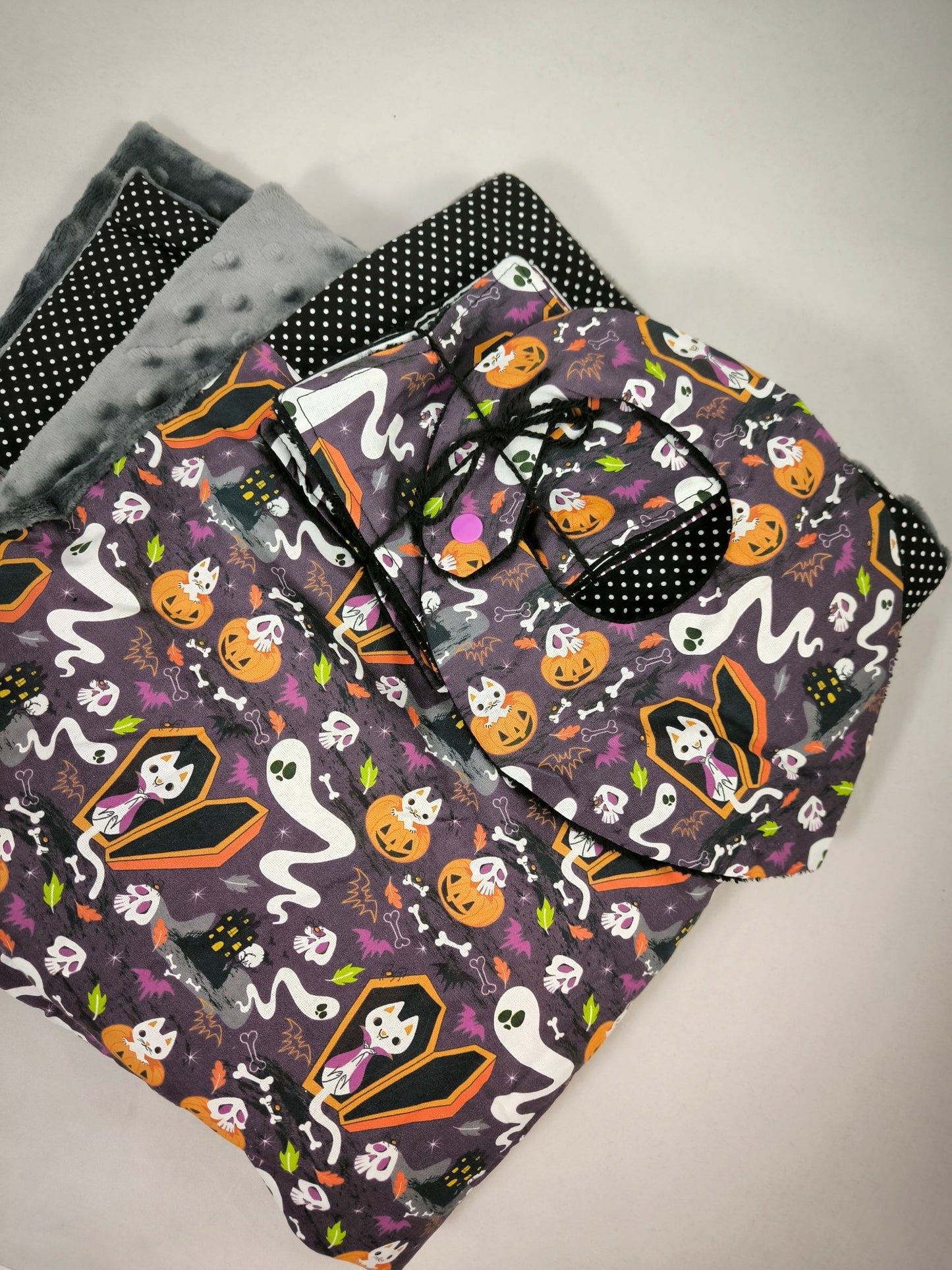 Lot Bébé Halloween - Couverture, Bavoir et Lingettes Lavables