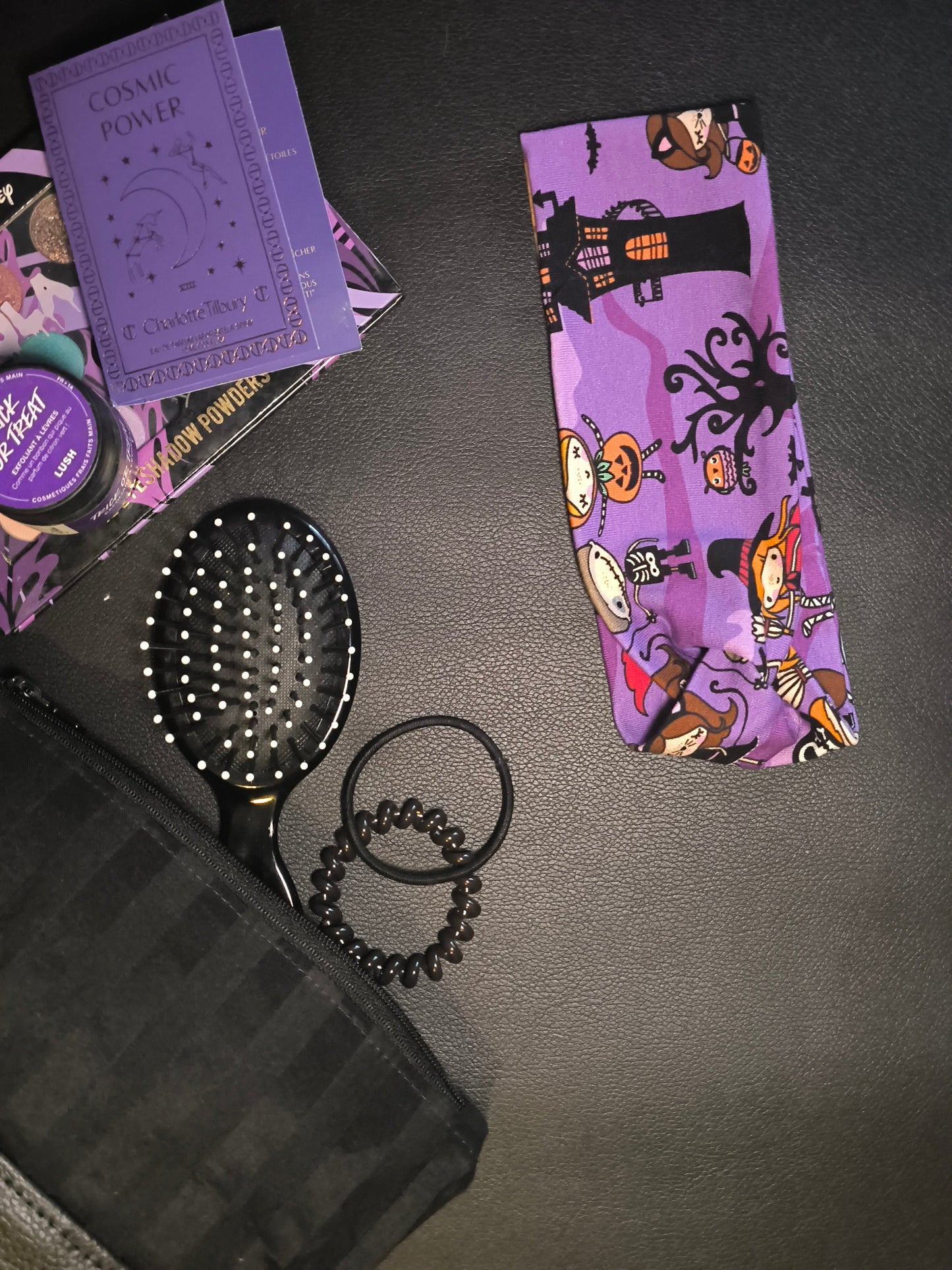 Bandeau-cache oreille Halloween en violet *enfant*