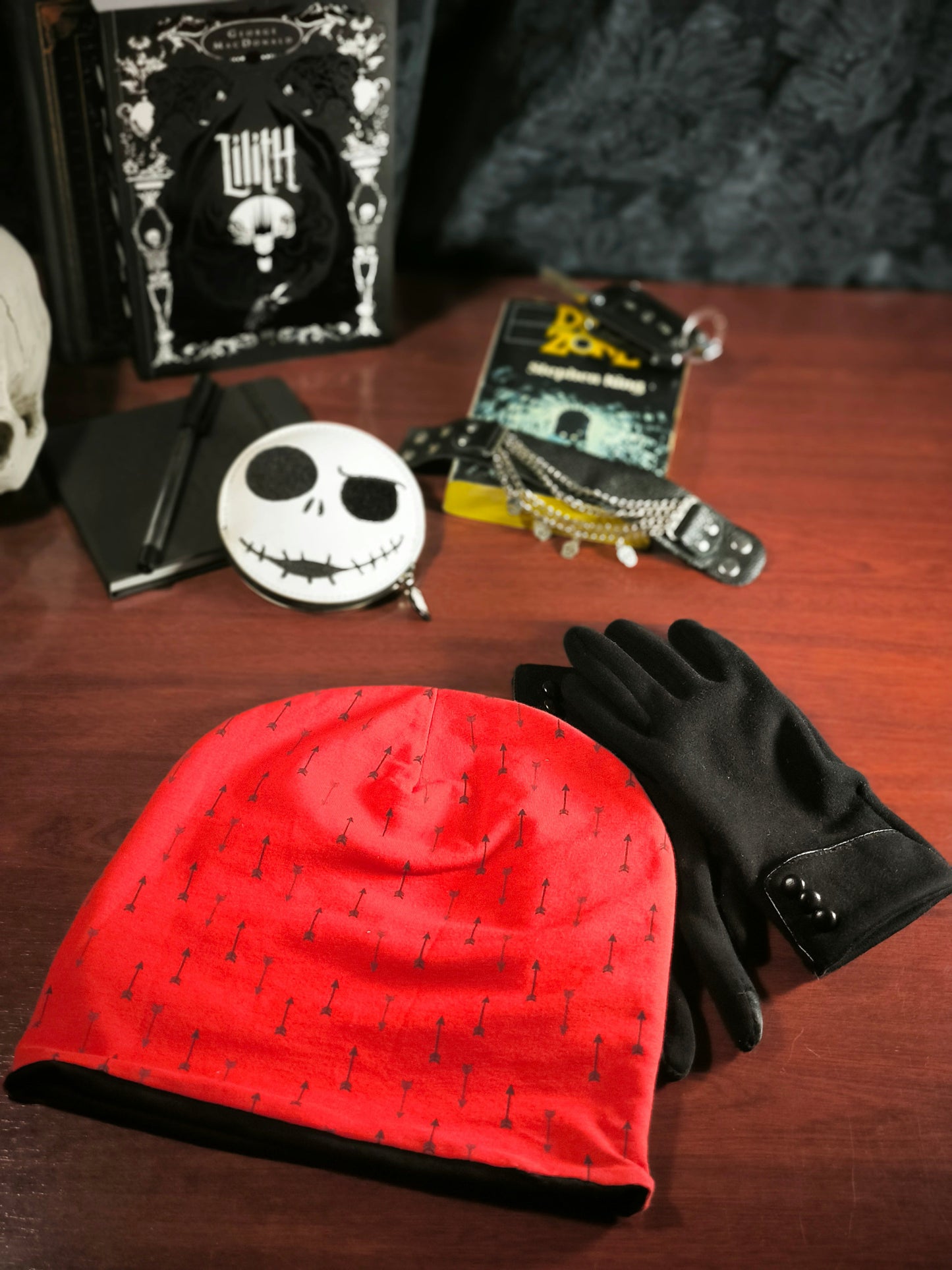 Bonnet réversible en jersey rouge *adulte*