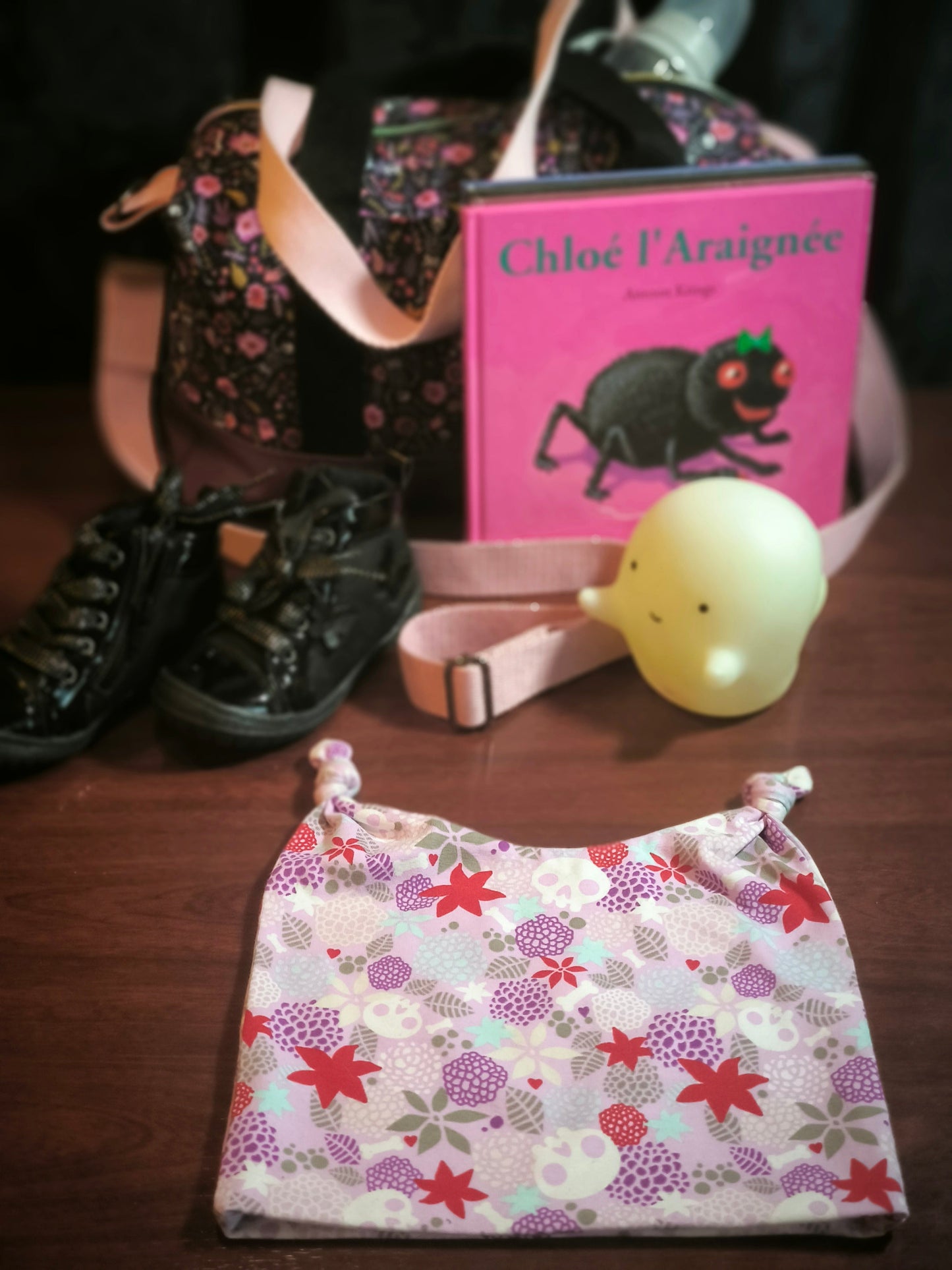 Bonnet têtes de mort violet *bébé*