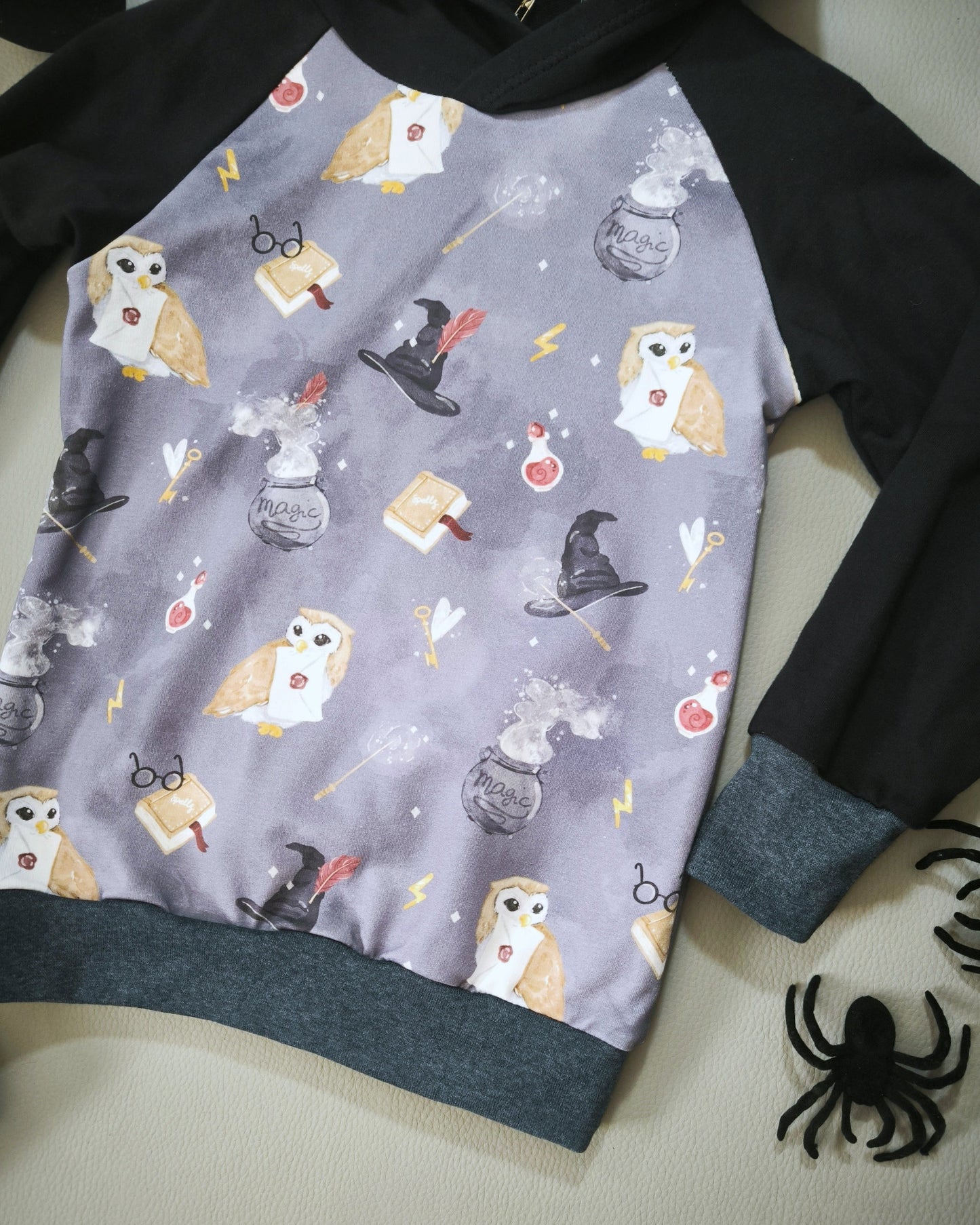 Sweat à capuche Hibou magique bleu T.3 ans/98 cm