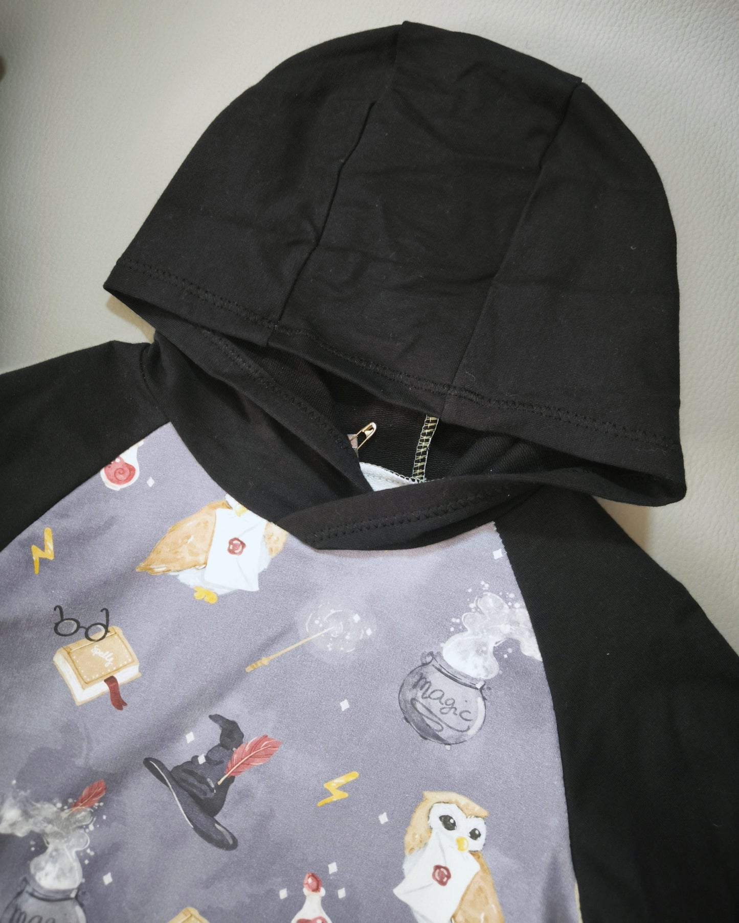 Sweat à capuche Hibou magique bleu T.3 ans/98 cm