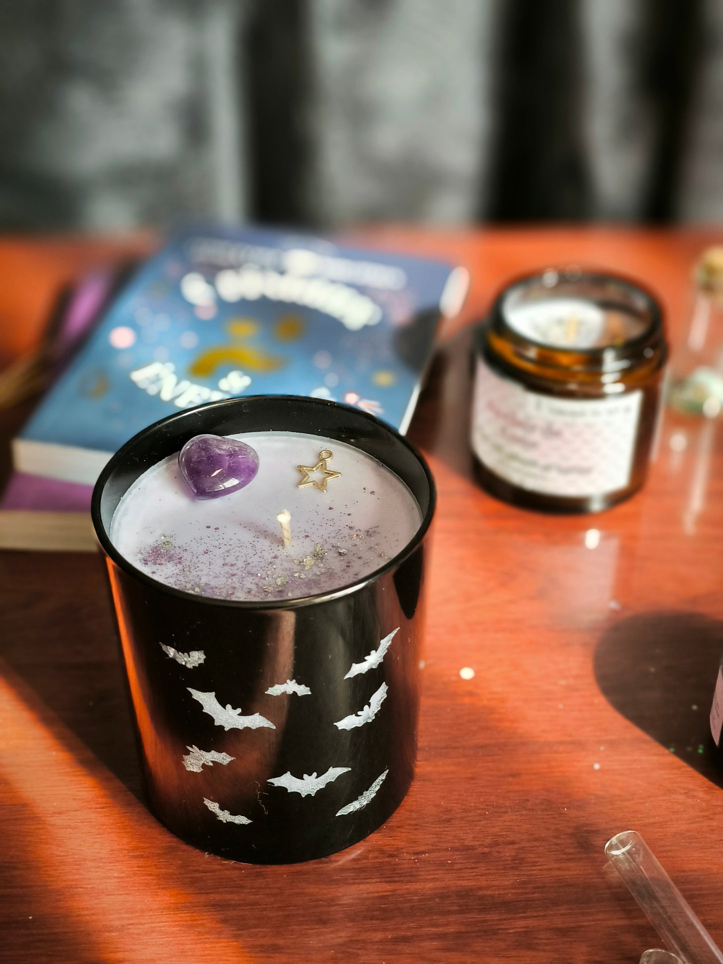 Bougie "Chauves-souris au clair de lune" - grand pot en verre