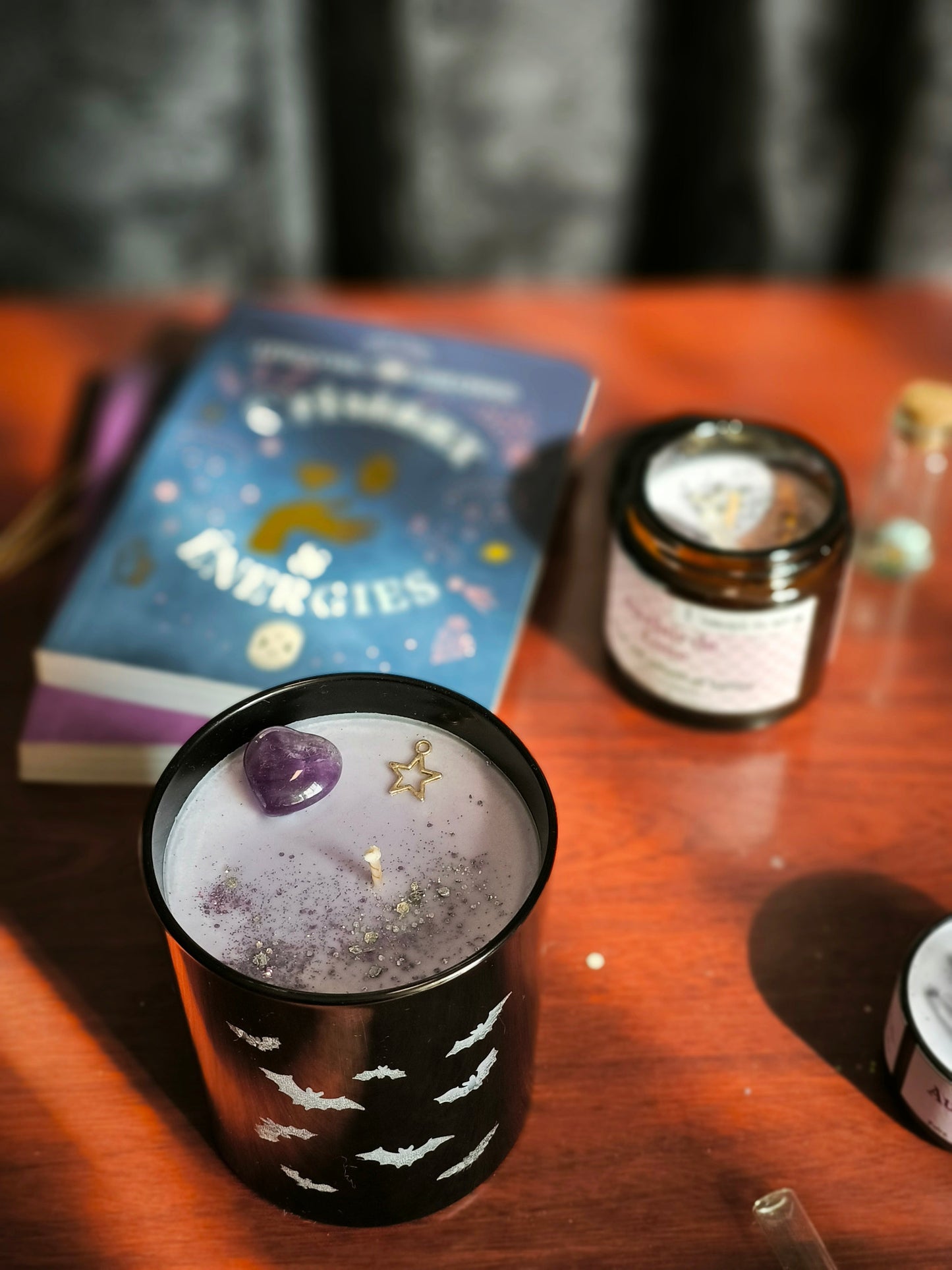 Bougie "Chauves-souris au clair de lune" - grand pot en verre