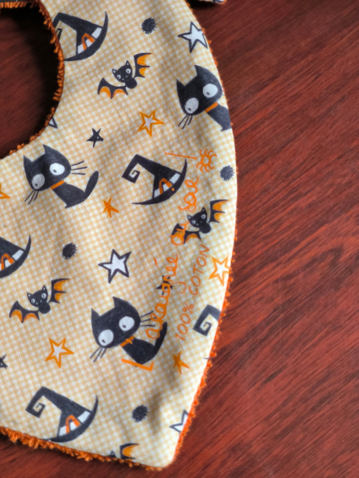 Duo bavoir et lingettes lavables - petits chats sorciers