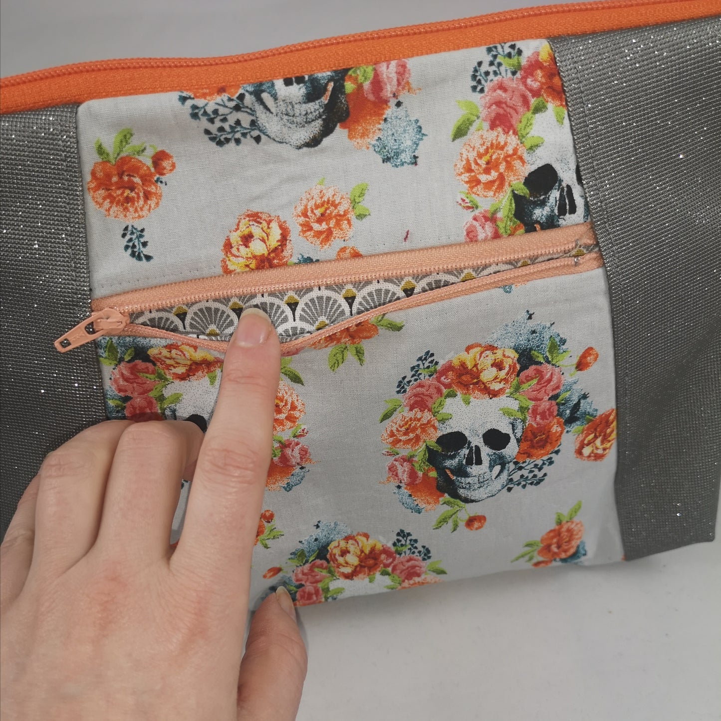 Pochette à bandoulière Crâne Fleuri