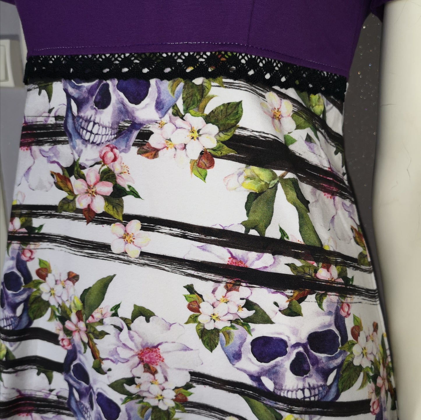 Robe cranes et fleurs T.S