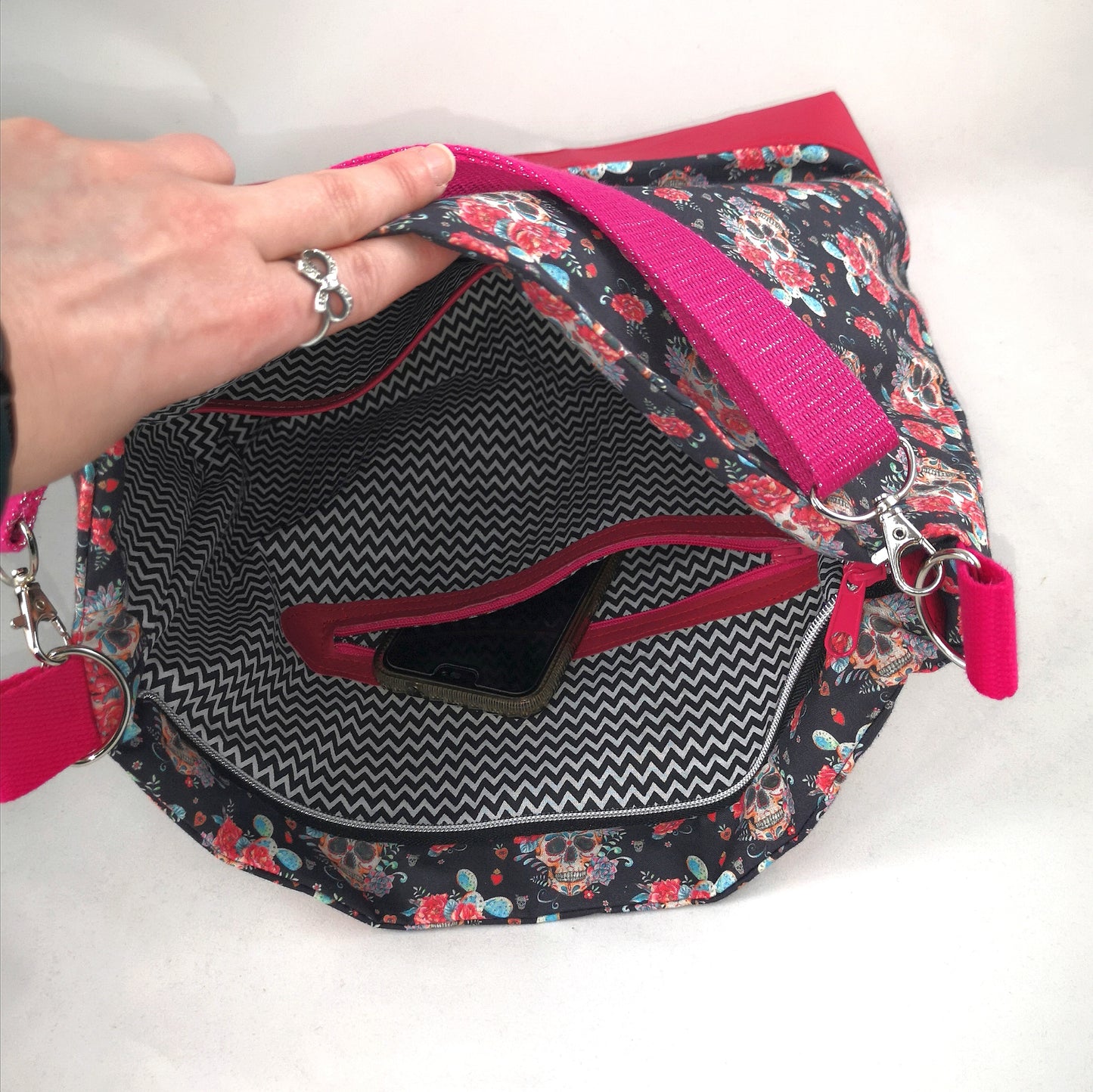 Sac Stephie crane et rose