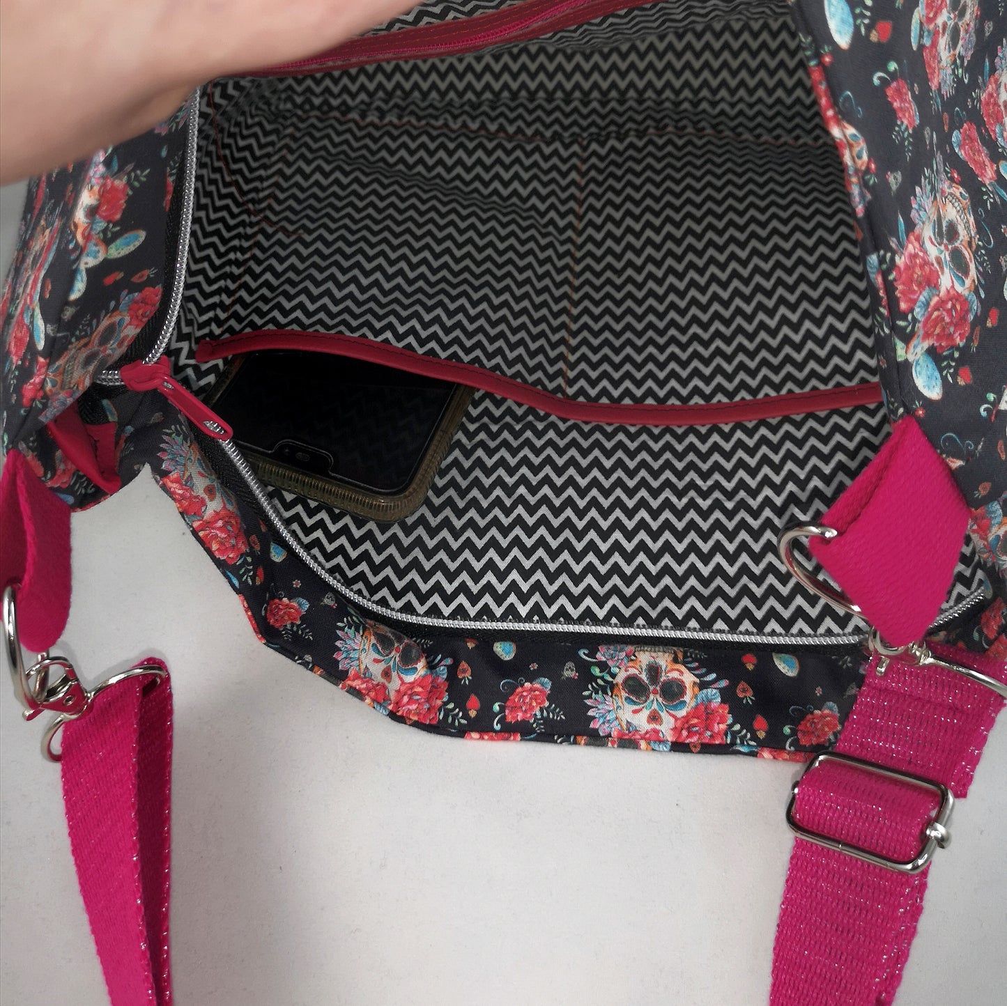 Sac Stephie crane et rose