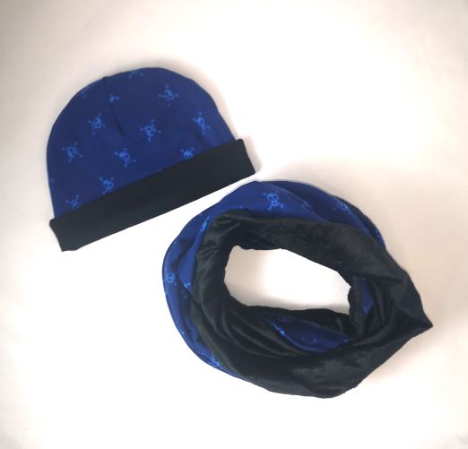 Bonnet et snood Cranes bleu T.1-5ANS