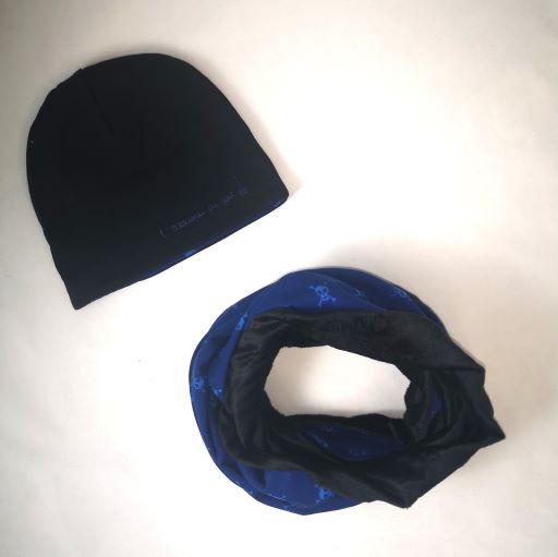 Bonnet et snood Cranes bleu T.1-5ANS