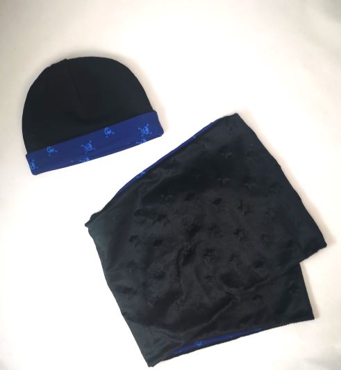 Bonnet et snood Cranes bleu T.1-5ANS
