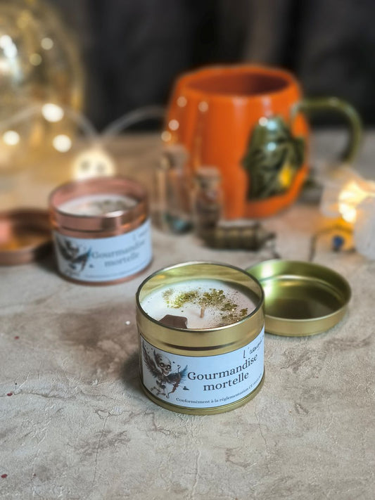 Bougie pot métal - Gourmandise Mortelle (parfum Amande)