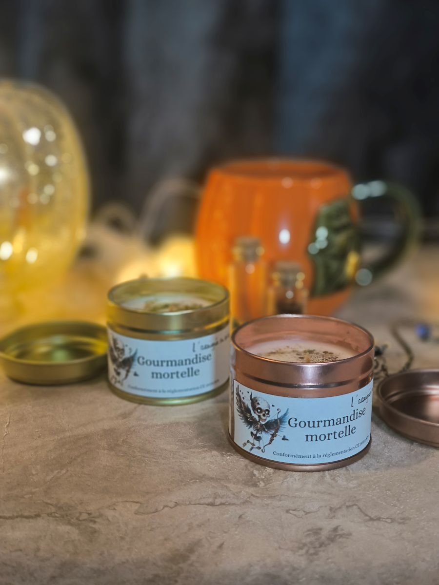 Bougie pot métal - Gourmandise Mortelle (parfum Amande)