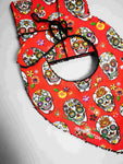 Duo Bavoir et Lingettes Lavables Calaveras en rouge