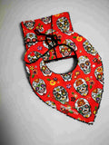 Duo Bavoir et Lingettes Lavables Calaveras en rouge