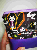 Trousse imperméable Chats Halloween en violet