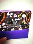 Trousse imperméable Chats Halloween en violet