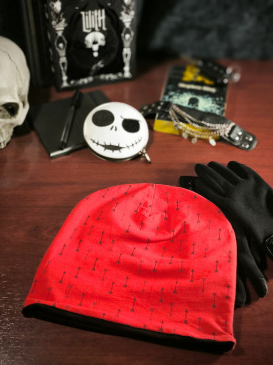 Bonnet réversible en jersey rouge *adulte*