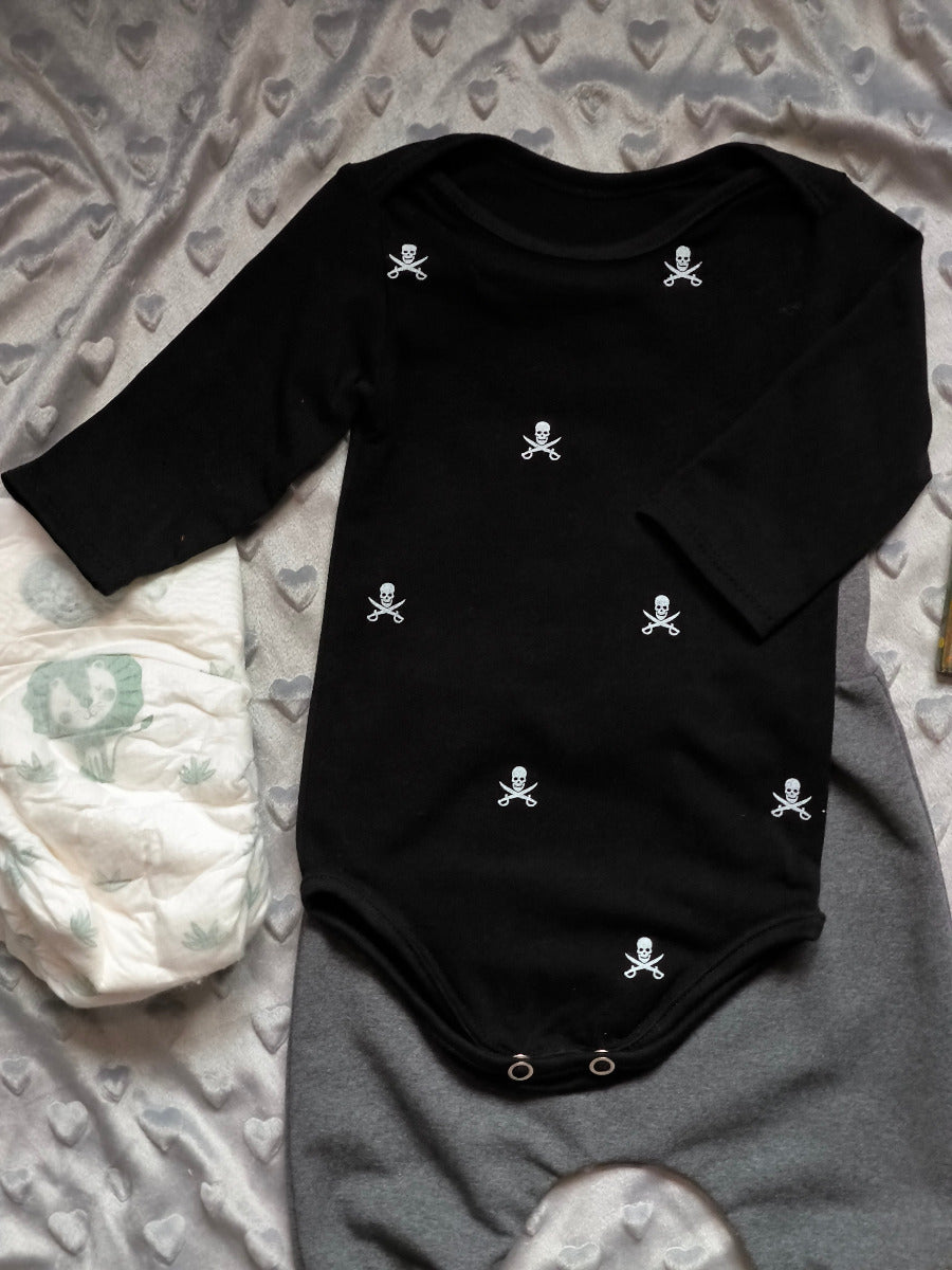 Body bébé "Mini Pirates" - Beige & noir T.62cm/6m