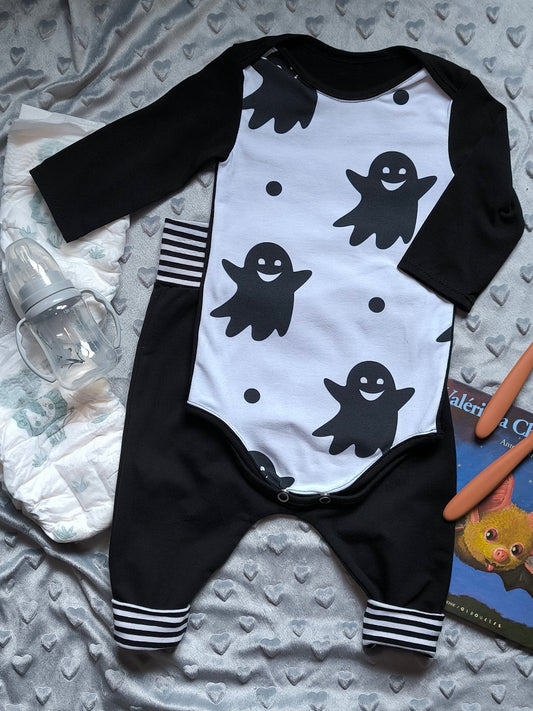 Body bébé "Petit Fantôme" – Blanc & noir T.68cm/9 mois