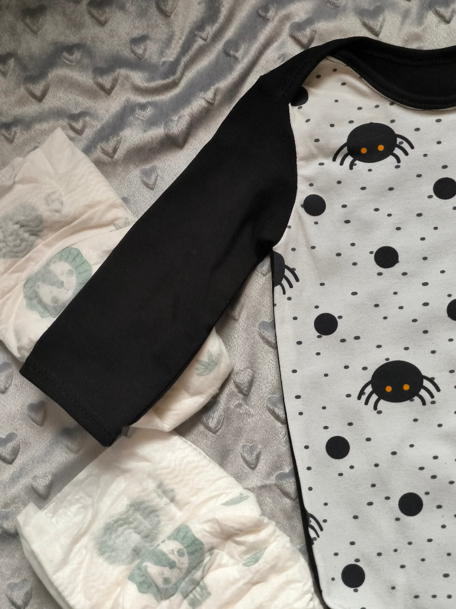 Body bébé "Petite Araignée" – blanc cassé & noir T.74cm/12 mois