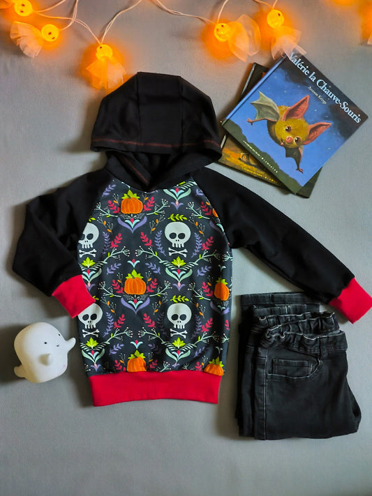 Sweat enfant – Skull & Citrouilles T.2ans / 92 cm