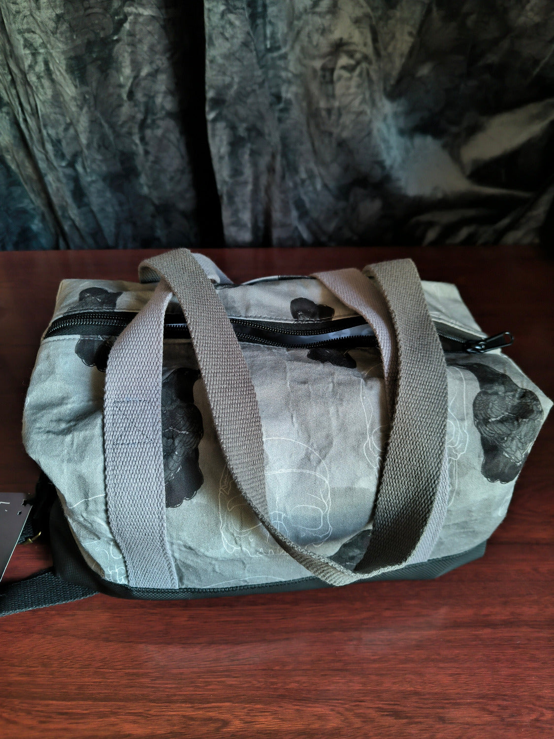 Sac rectangulaire Corbeau et crane