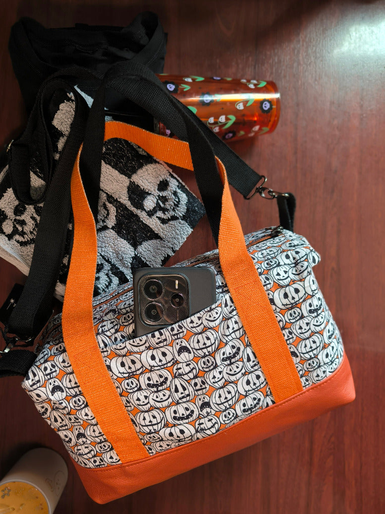 Sac week-end / sac à langer citrouilles orange