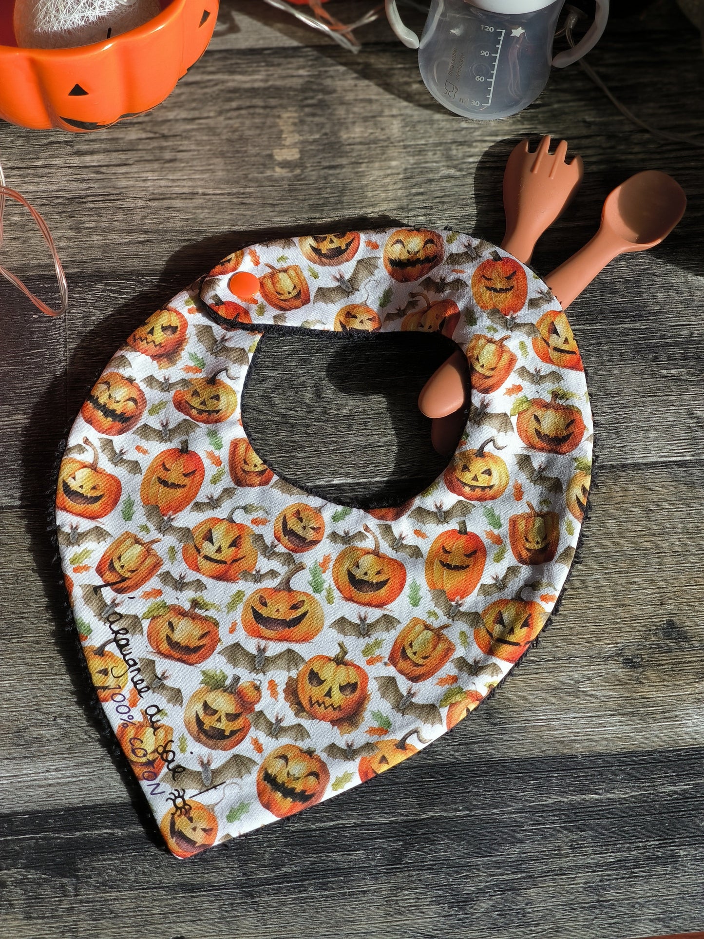 Bavoir bébé "Petites Citrouilles"