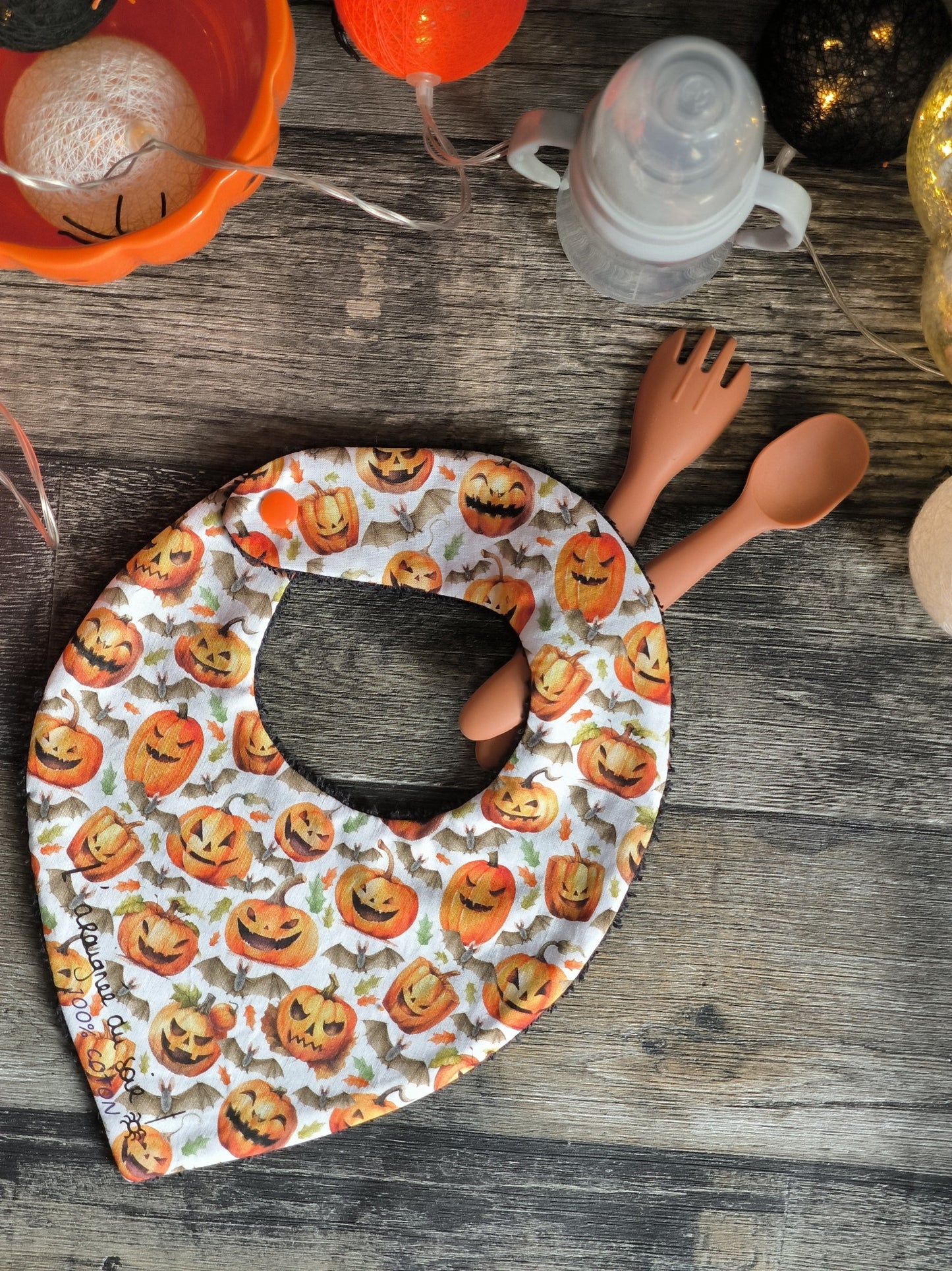 Bavoir bébé "Petites Citrouilles"
