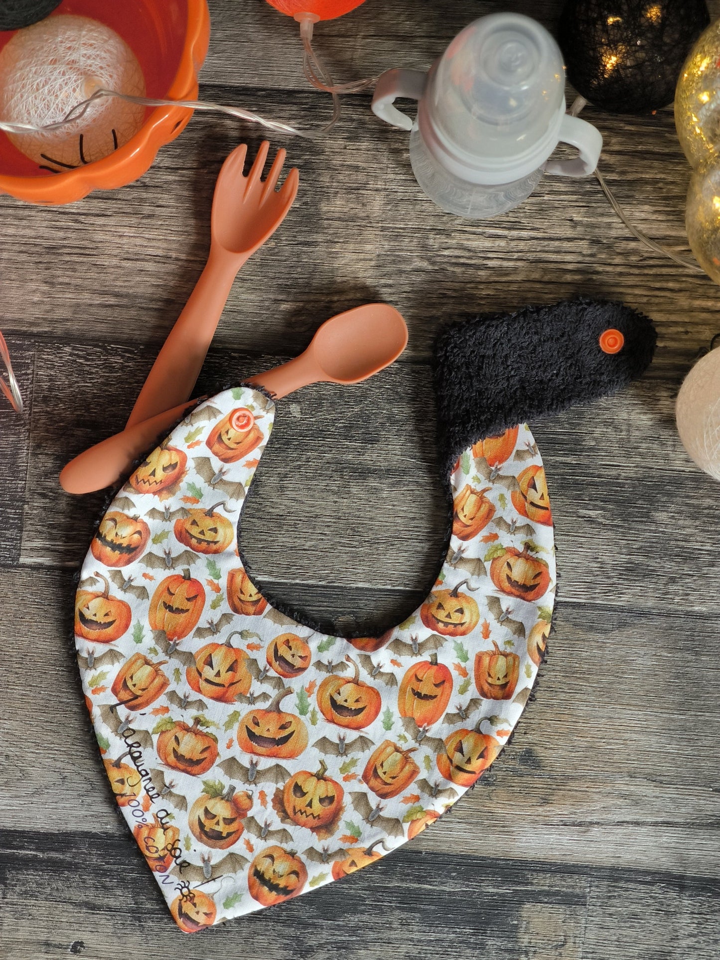 Bavoir bébé "Petites Citrouilles"
