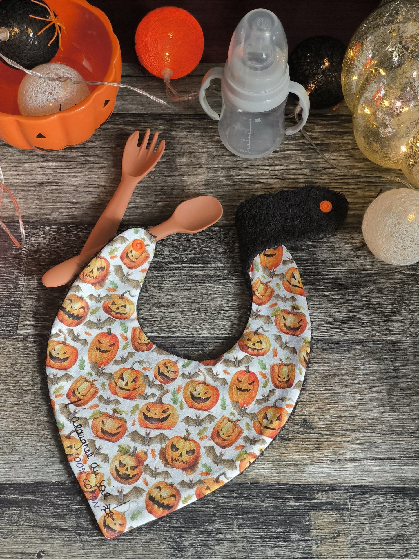 Bavoir bébé "Petites Citrouilles"