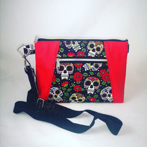 Pochette à bandoulière Cranes et roses